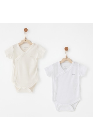Andywawa Bebek Zıbın Body 2 Parça Anw-ac26763 Ekru - Beyaz Andywawa Bebek Zıbın Body 2 Parça Anw-ac26763 Ekru - Beyaz