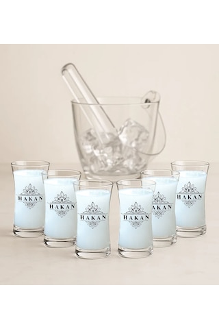 Bk Gift Kişiye Özel 7 Parça Paşabahçe Heybeli Rakı Bardağı Ve Buz Kovası Seti-1, Erkeğe Hediye, Babaya Hediye, Babalar Günü Hediyesi Kobitmeyencom3415
