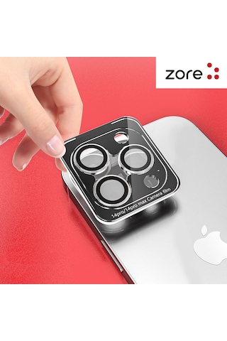 Apple Uyumlu iPhone 14 Kamera Koruyucu Safir Cam Metal A Kalite İnce Slim Cl12