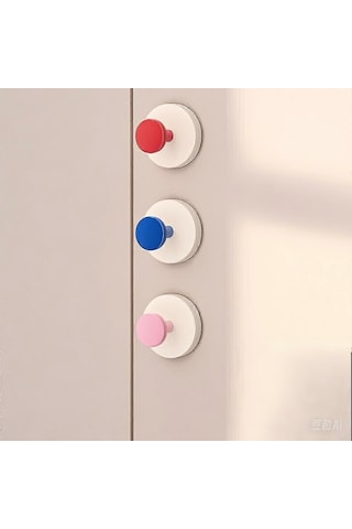 Sarı 2'li Paket Duvara Monte Vantuzlu Kanca, Yuvarlak Dekoratif Tasarım Diğer