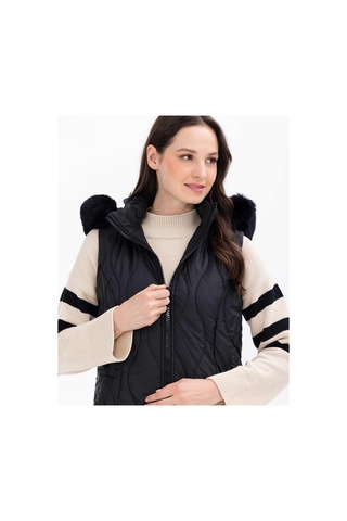 Scl Kapüşonlu Siyah Kadın Yelek 2321601011 Siyah