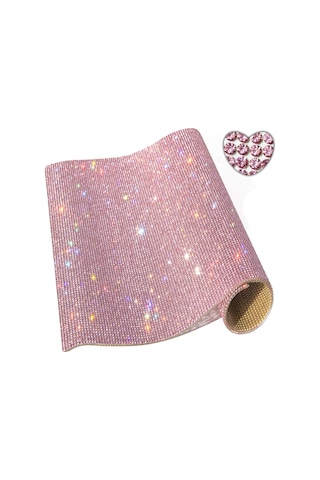 Tenfowee Kırmızı Taşlı Otomatik Yapışkan Sticker, 9.4x15.8 İnç, 19440 Adet Taş, Hediye Kutusu Paketi Pembe