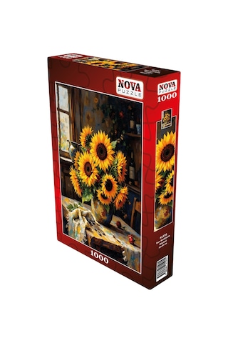 Nova Puzzle 1000 Parça Sarı Renklerin Büyüsü Puzzle - Vazoda Ayçiçekler