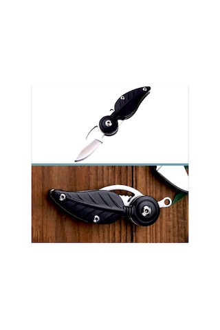Omeniv Tüy Yaprak Form Mini Kamp Çakı Kamp Bıçak Anahtarlık Outdoor Siyah