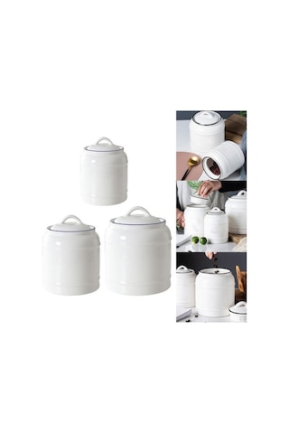 Pazly Seramik Kavanoz Mutfak Kutusu 800-1000 Ml Pet Treat Saklama Kabı Porselen Çay Kutusu Small Diğer