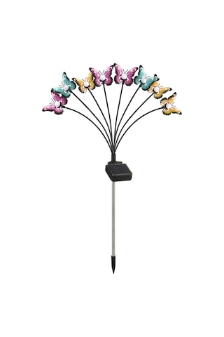 Konesam Güneş Enerjili 8 Lü Renkli Kelebek Bahçe Aydınlatması, Demir Yapı, Ip65 Su Geçirmez, Otomatik Aç-kapa, Manzaralı Çimen Işığı