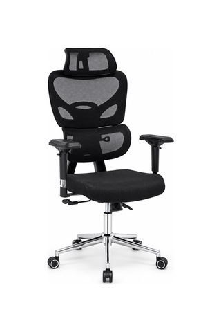 Zeon Büro Ofis Sistemleri // Comfort Ultra Black 4d Krom Kol Yönetici Koltuğu Ofis Çalışma Koltuğu Siyah