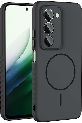 Xiaomi Redmi 15 Kılıf M-safe Şarj Özellikli Zore Tea Kapak Siyah