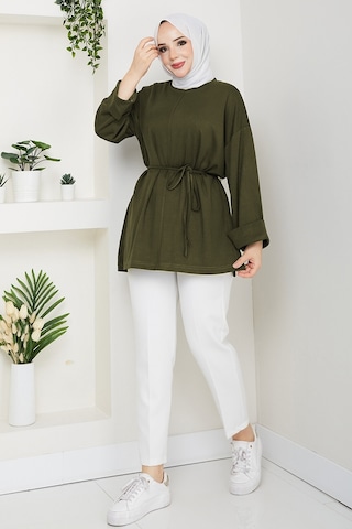 Günsel İpli Oysho Tunik 1646 - Haki Haki