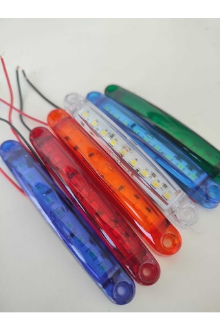 10 Adet 9 Led'li Parmak Led Mavi Kamyon Tır Ve 12/24 Volt Araçlar Aksesuar Dorse & Etek Lambası