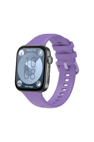 Zore Huawei Watch Fit 3 Band Serisi Klasik Kordon Silikon Strap Kayış-lila