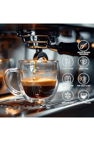 Katmanlı Cam Kupa 250 Ml Lüx Çift Cidarlı Kupa - Termos - Iki Duvarlı Yapısı İle Uzun Süre -soğuk Tutma Özelli Diğer