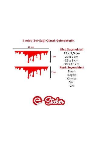 2 Adet Kan Damlası Far Sticker Oto Sticker Araba Sticker