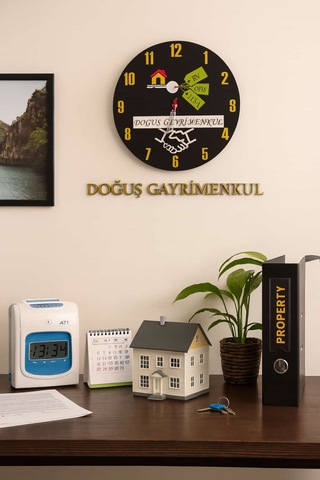 Emlakçı Yeni Tasarım Modern Duvar Saati Şık Ve Kalite Bir Arada No:1007 Yeşil