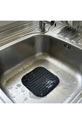 Buffer Siyah Kare Evye Gider Koku Önleyici Silikon Mat Lavabo Süzgeç Ve Haşere Engelleyici