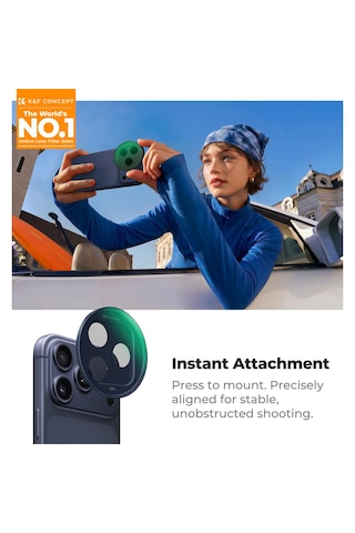 K&f Concept İphone 17 Pro Max/17 Pro İçin Geçmeli Cpl Filtre - Nano-x Serisi Optik Black
