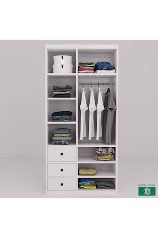 Elbise Dolabı Çekmeceli Ve Raflı Geniş Depolama Alanı Sunar