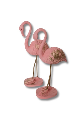 Flamingo Dekoratif Polyester Biblo 2 Li Takım Pembe 0