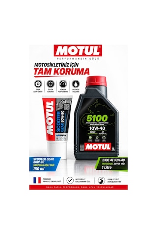 Motul 5100 10w-40 4t 1l + Scooter Gear 80w-90 Motor Ve Şanzıman Yağı Seti