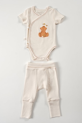 Tinylamb Fluffy Bear Yenidoğan Organik Set - 4 Parça Bej