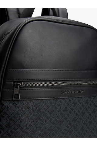 Tommy Hilfiger Th Monogram Backpack Erkek Siyah Çanta - Am0am13490