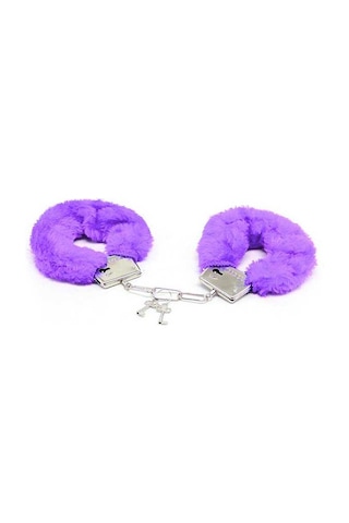 Red Fox Fetısh Fantezi Mor Peluşlu Metal Kelepçe