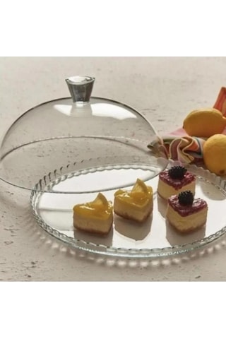 Kapaklı Cam Ayaksız Fanus Kek Fanusu 95198 Patisserie