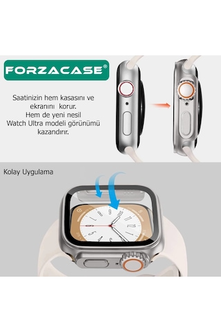 Forzacase Apple Uyumlu Watch  11 42mm   Full Ekran Kasa Koruyucu Ve Watch Ultra Çevirici Kılıf - Fc398
