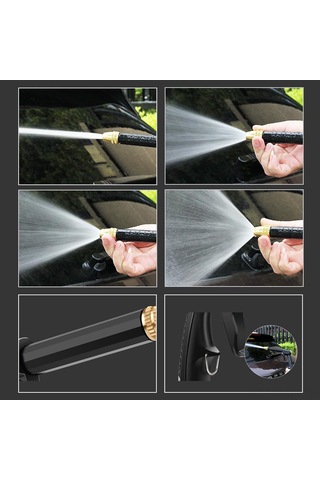 Kosona Alüminyum-abs Karışık Malzeme, Çok Fonksiyonlu Yüksek Basınçlı Otomobil Yıkama Ve Bahçe Sulama Silindiri, Siyah Renk, Kolay Kurulum Siyah