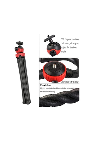 Ct Ahtapot Ayaklı Universal Ahtapot Gorilla Tripod Pratik Bebek İzleme Kamerası Uyumlu Tripod