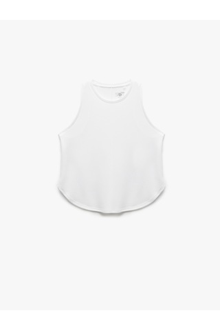 Koton Kolsuz Bisiklet Yaka Spor Atlet Beyaz 5sak30183nk Beyaz