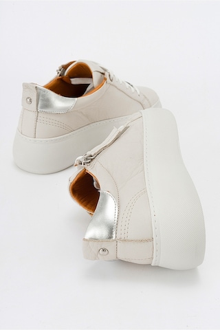 Luvishoes Allıe Bej Hakiki Deri Kadın Sneakers Bej