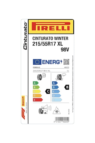 Pirelli 215/55R17 98V Xl Cinturato Winter M+S 3Pms Oto Kış Lastiği 2026