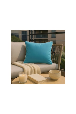 Mavi Kırlent Kılıfı 45x45 Dekoratif Modern Kırlent