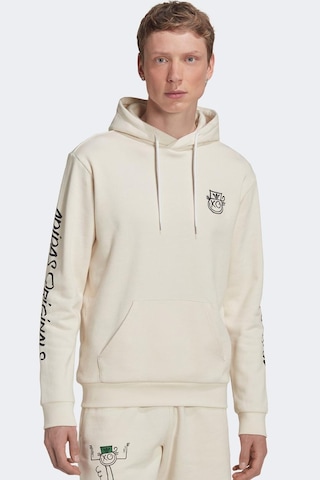 Adidas X André Saraiva Hoodie Erkek Kapüşonlu Sweatshirt Krem Krem