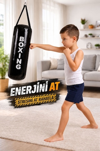 Spor Byfit 50 Cm x 20 Cm Siyah Çocuk Boks Torbası