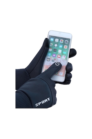 Pazly Kışlık Sıcak Dokunmatik Eldiven, Koşu Bisiklet Sürüş İçin Erkek Kadın L Boy