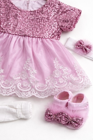 For My Baby Kız Bebek Şık Dantelli Mevlüt / Özel Gün Elbisesi Pembe