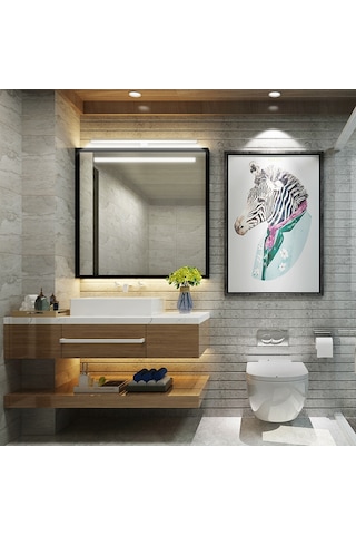 Lemestar Modern Led Aynalı Banyo Aydınlatma Işığı, 6000k Beyaz Işık, 8w, 60cm, Ip44 Suya Dayanıklı, Abs Malzeme. Beyaz