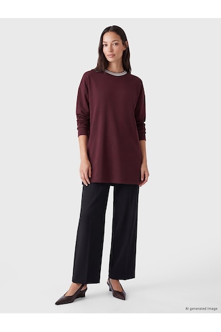 Lcw Everyday Mürdüm Soft Touch Kadın Sweatshirt Tunik