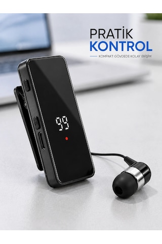 Tek Kulaklıklı Bluetooth Kulaklık Klipsli Mini Taşınabilir Müzik Ve Görüşme Cihazı