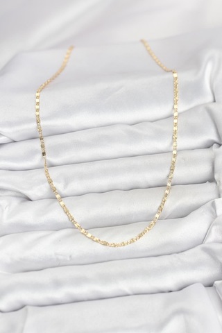 Cm 14k Gold Renk Lazer İnce Zincirli Kadın Kolye - Lisinya Altın