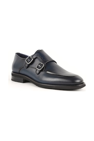 Libero Erkek Klasik Ayakkabı Hakiki Deri Çift Tokalı Double Monk Strap Hafif Esnek Eva Taban Takım Elbise L5726 Lacivert