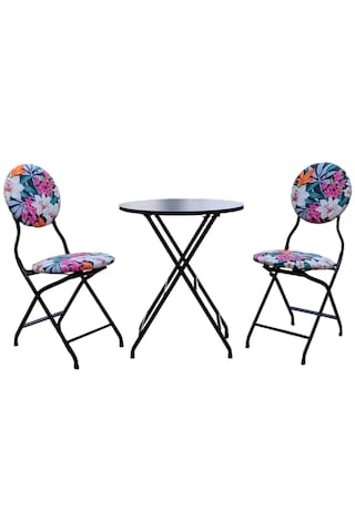 Katlanabilir Kehribar Desenli Metal Sandalye