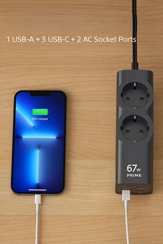 67w 2xac 3xtype-c 1xusb Çıkış Akım Korumalı Çoklu Priz 2200w Güç Hızlı Şarj Destekli Kompakt Tasarım 2 M