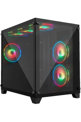 Gameforce Liquid Mini 6x120 MM RGB Fanlı Micro ATX Oyuncu Bilgisayar Kasası