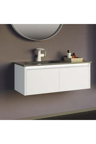 Orka Lisbon 90 Cm Mdf Mat Beyaz Banyo Dolabı Takımı Ve Boy Dolabı Beyaz