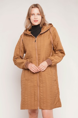 Gabria Kupüşonlu Fermuarlı Mont Taba