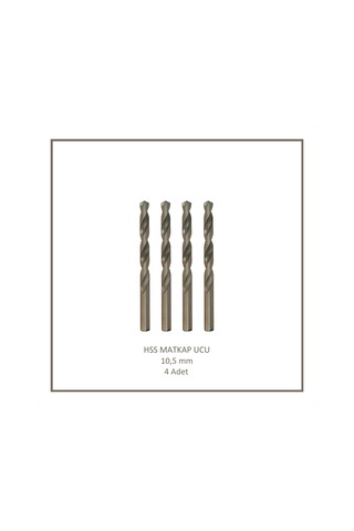 Hss Matkap Ucu 10,5 Mm, Metal, Ahşap, Plastik İçin 4 Adet