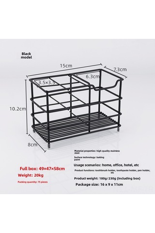 Mufunye Stainless Steel Electric Toothbrush Holder With 4 Compartments - No-drill Bathroom Storage Organizer For Toothpaste And Brushes Black Diğer